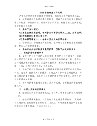 2024年输液室工作总结