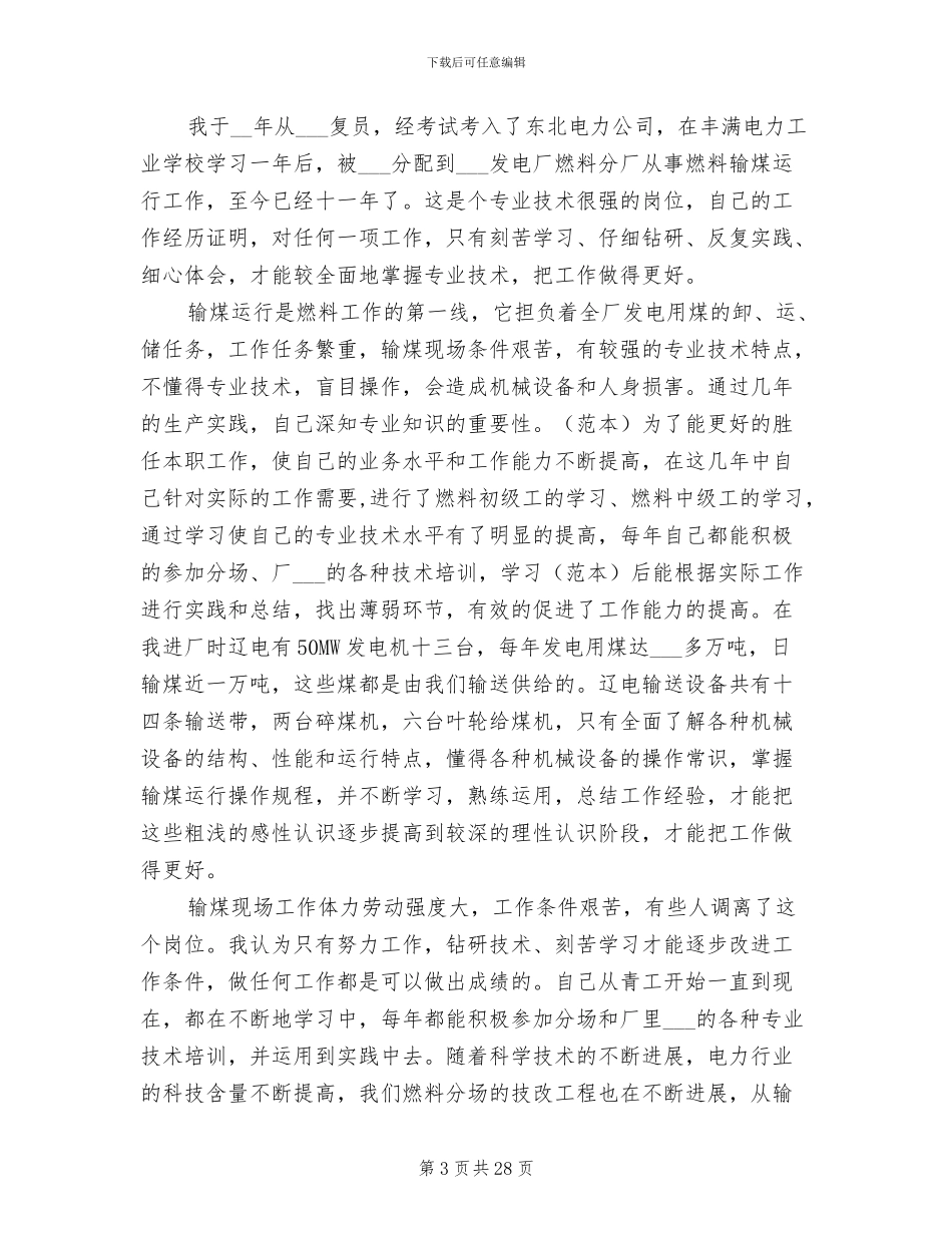 2024年输煤专业技术工作总结_第3页