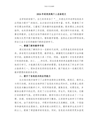 2024年返岗实践个人总结范文