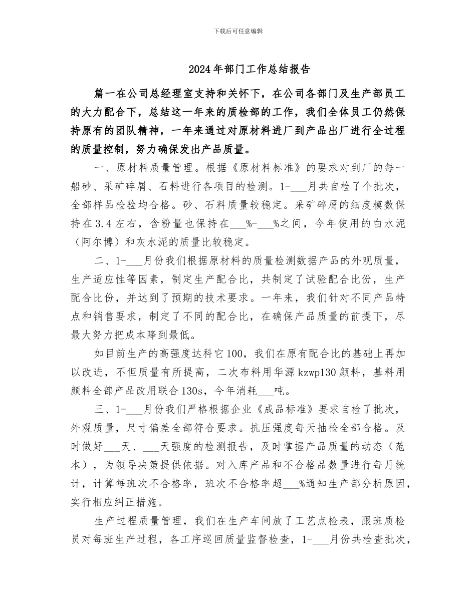 2024年部门工作总结报告_第1页