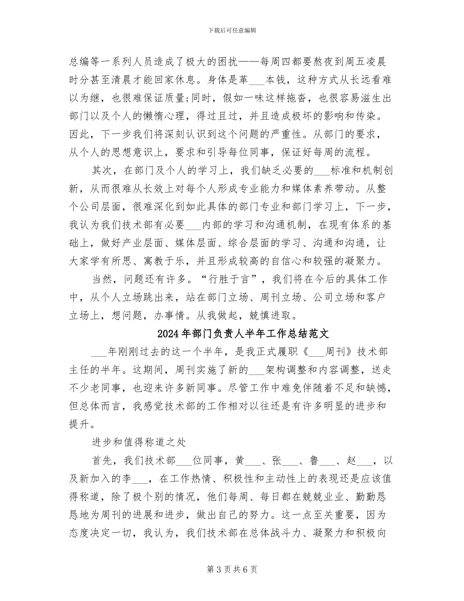 2024年部门负责人半年工作总结_第3页