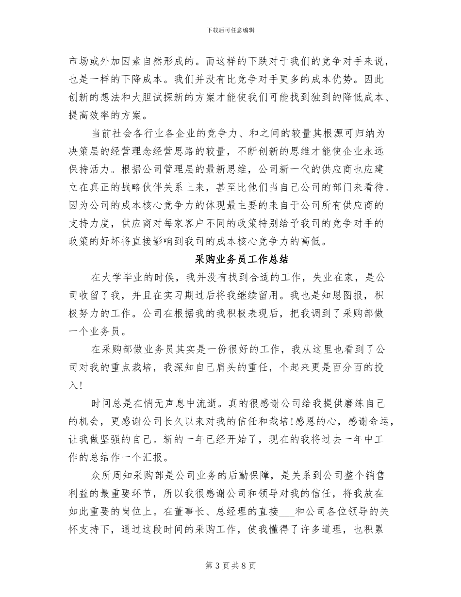 2024年采购业务员个人工作小结_第3页