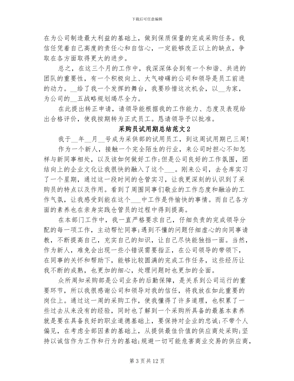 2024年采购员试用期总结_第3页