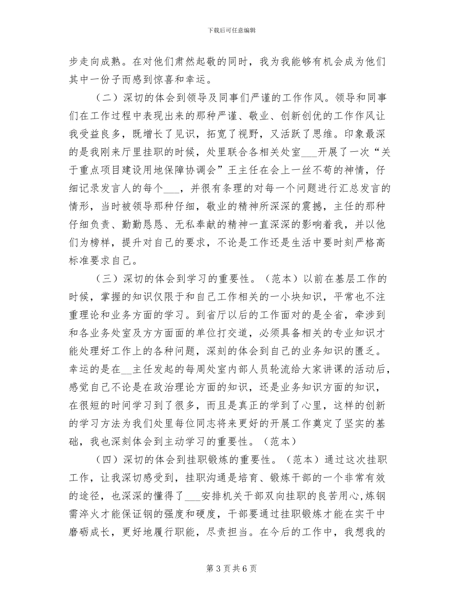 2024年重大项目用地保障挂职锻炼工作总结_第3页