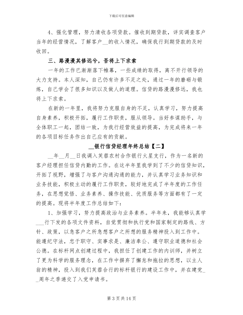 2024年银行信贷经理年终总结_第3页