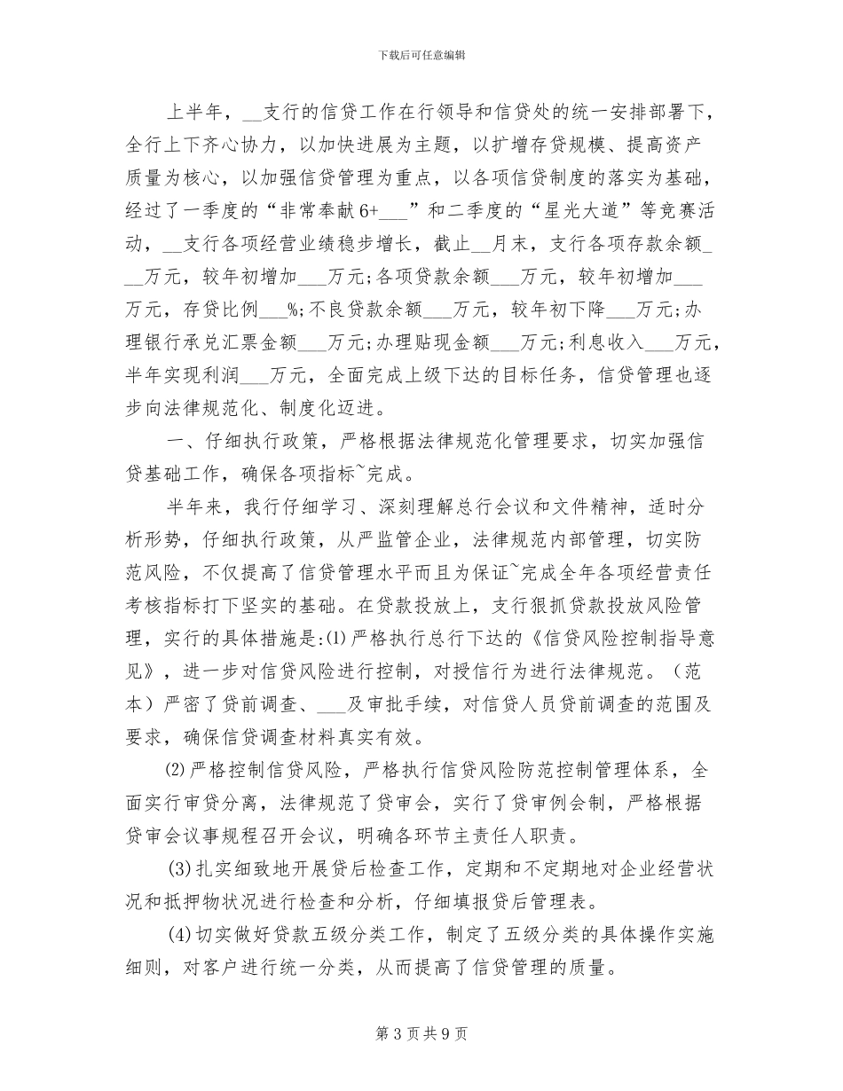2024年银行信贷营销工作总结_第3页