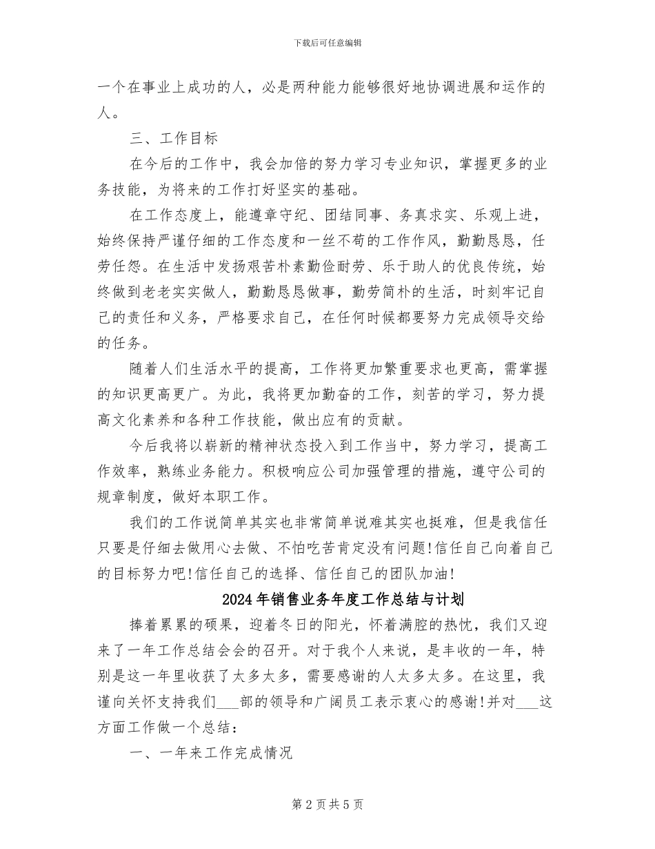 2024年销售业务工作总结_第2页