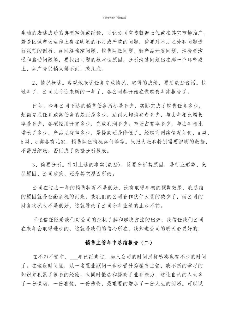 2024年销售主管年中工作总结_第2页