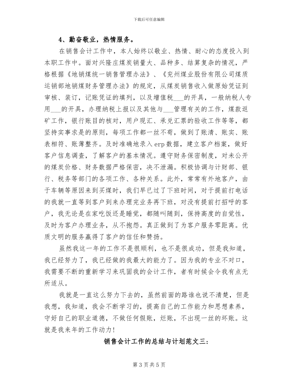 2024年销售会计工作的总结与计划_第3页