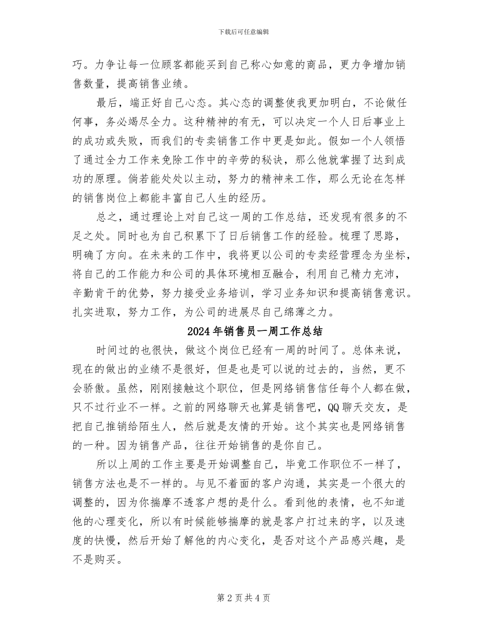 2024年销售员一周个人工作总结_第2页