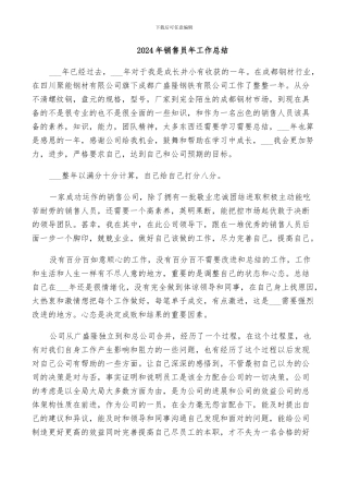 2024年销售员年工作总结