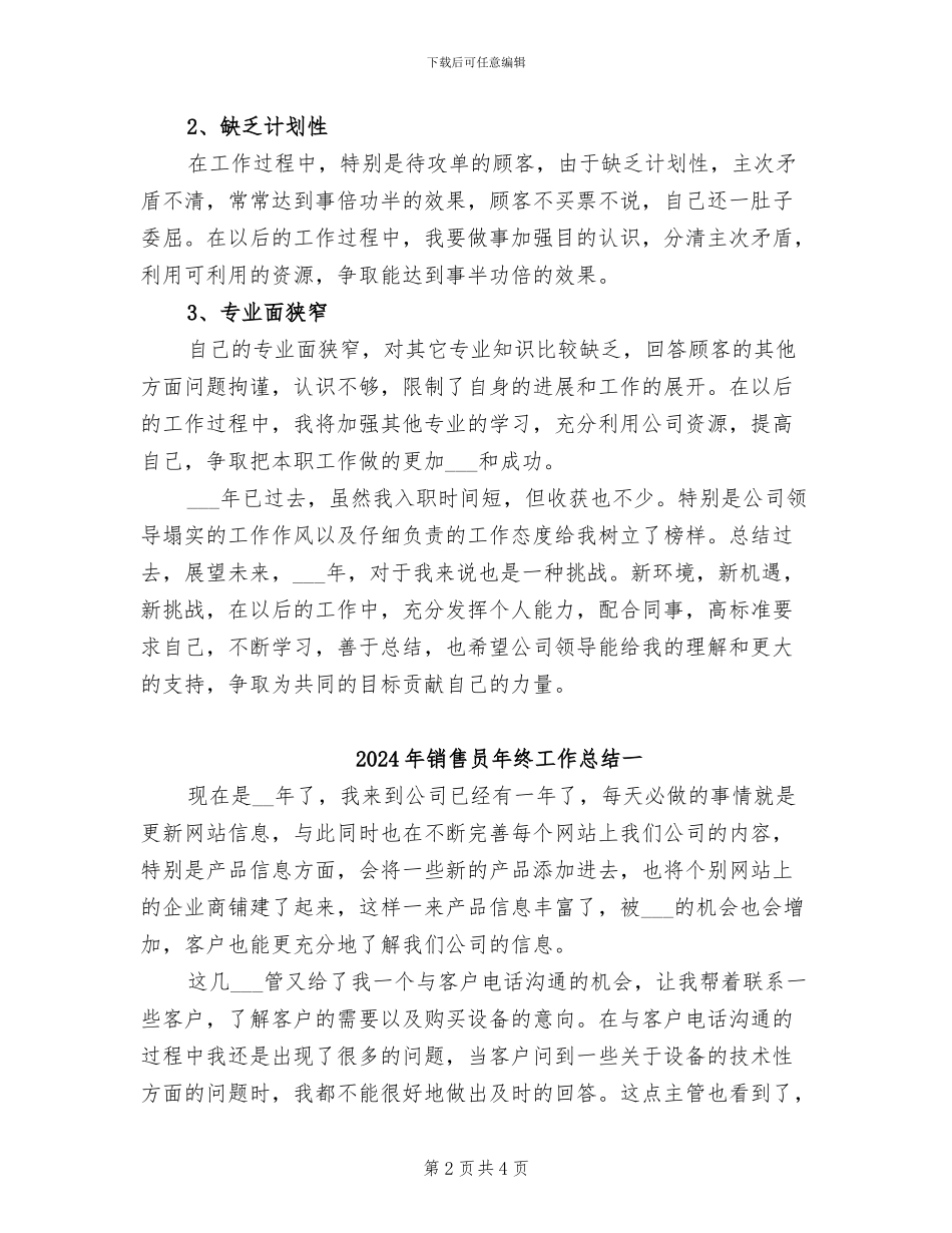 2024年销售员年终工作总结_第2页