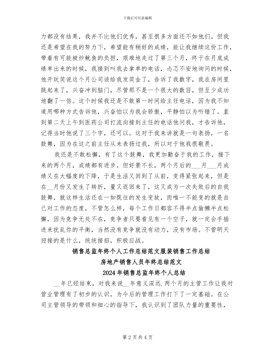 2024年销售总监年终个人工作总结范文_第2页