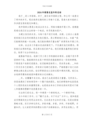 2024年销售总监年终总结