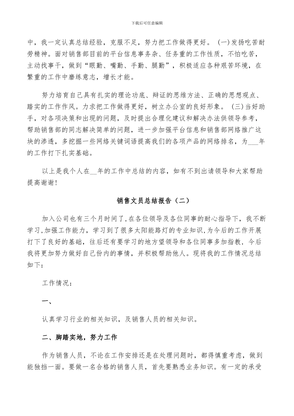 2024年销售文员个人总结_第2页