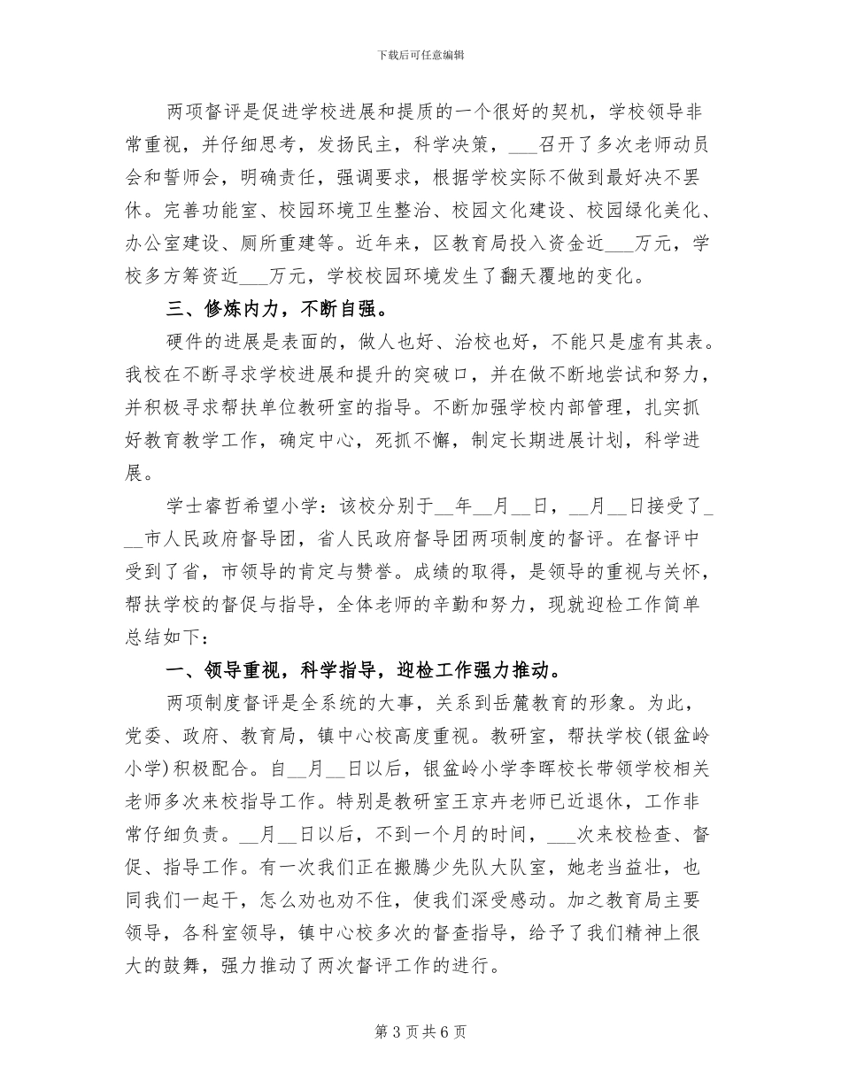2024年镇中小学两项督评迎省检工作总结_第3页