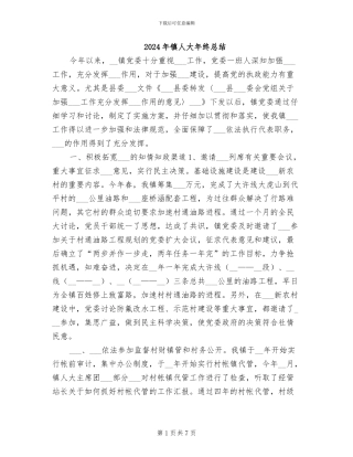 2024年镇人大年终总结