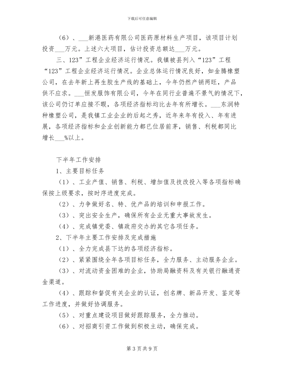 2024年镇企业服务中心上半年工作总结_第3页