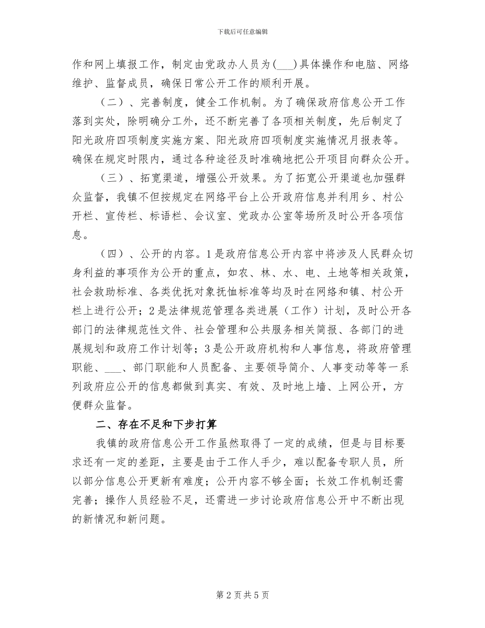 2024年镇信息公开总结范文_第2页
