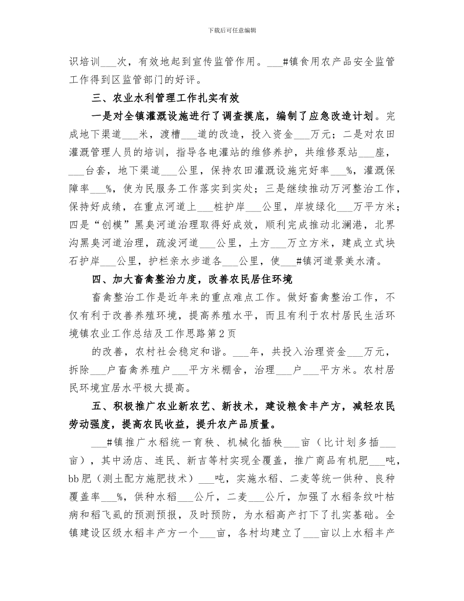 2024年镇农业工作总结及工作思路_第3页