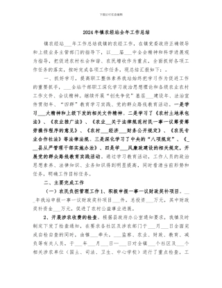 2024年镇农经站全年工作总结