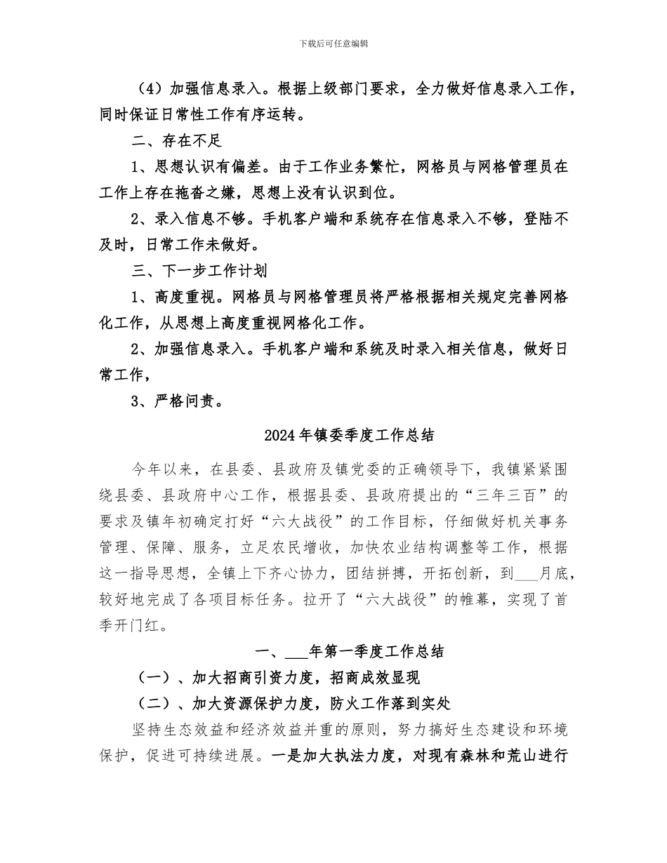 2024年镇委员会网格化工作总结范文_第2页
