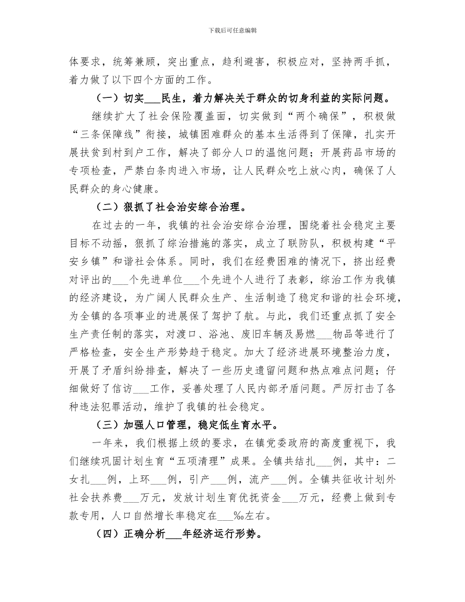 2024年镇工作总结及工作安排_第2页