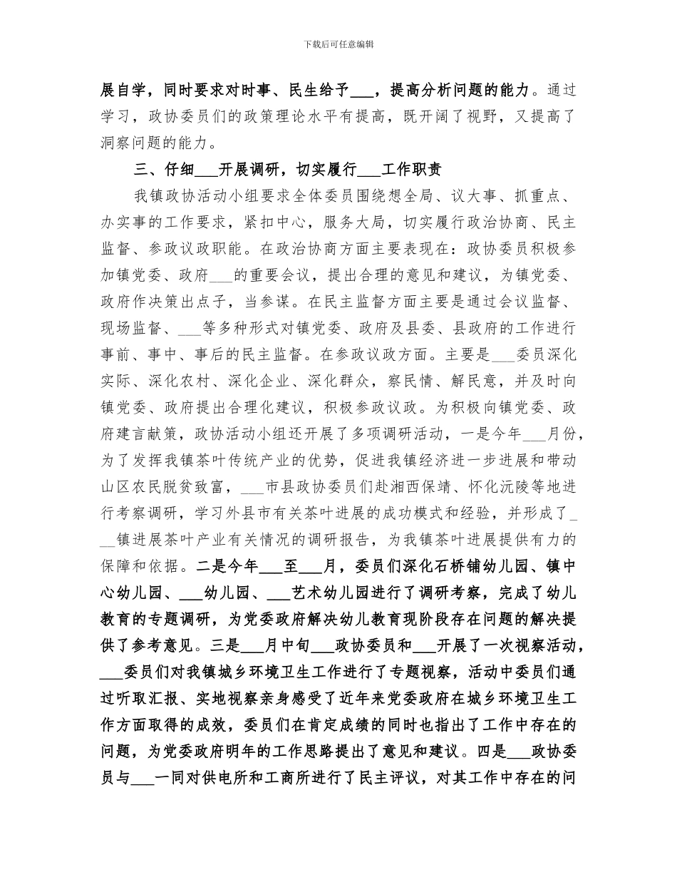 2024年镇政协活动小组工作总结_第2页