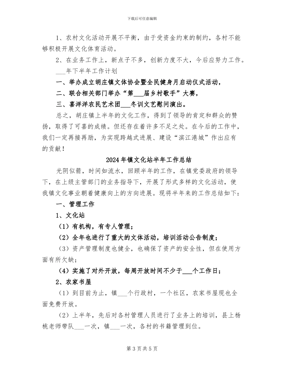2024年镇文化站半年工作小结_第3页