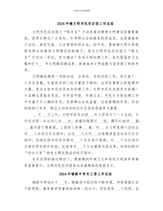 2024年镇文明市民巡访团工作总结