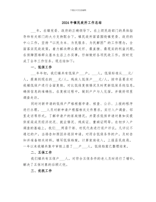 2024年镇民政所工作总结