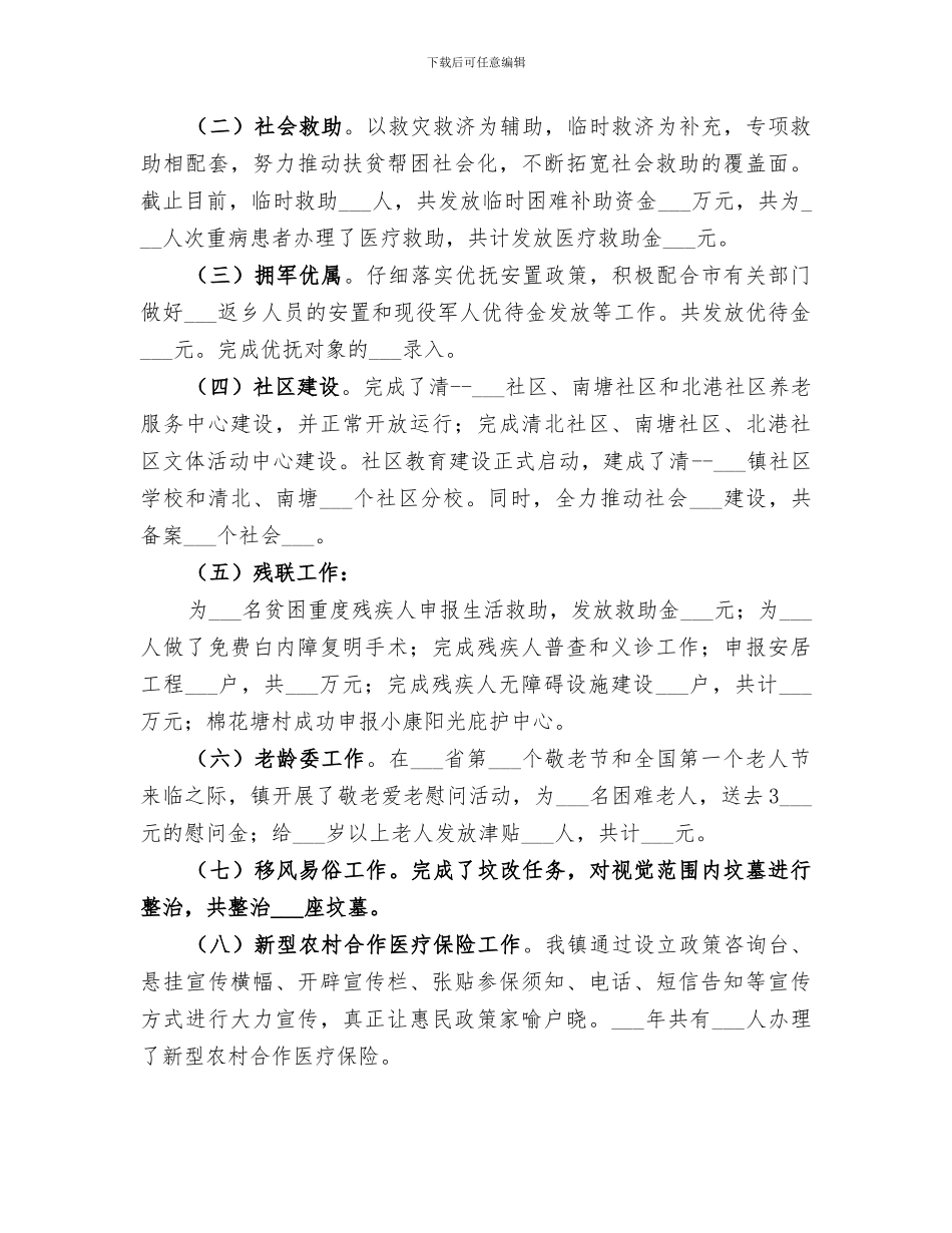 2024年镇社会事务办年度工作总结_第2页