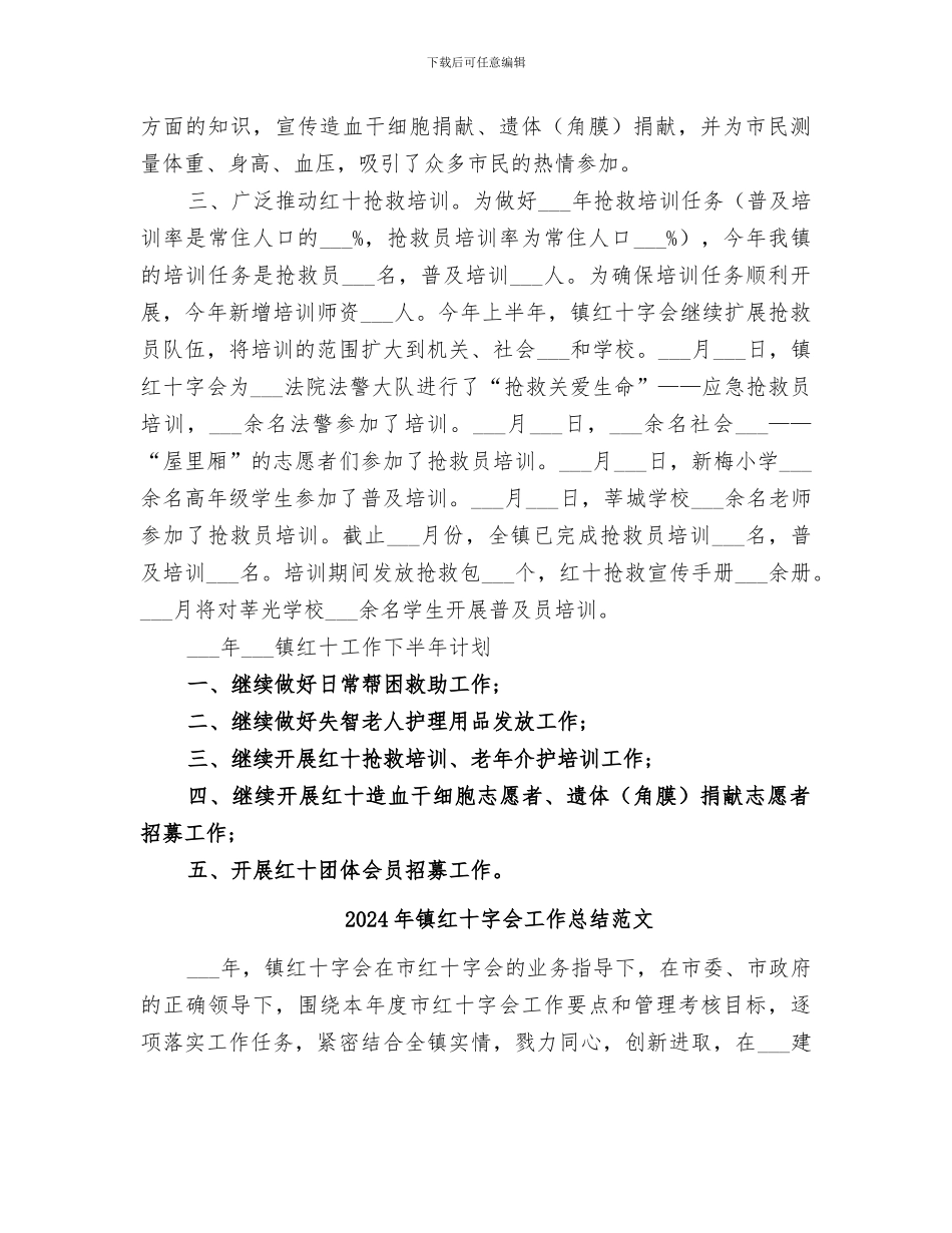 2024年镇红十字会工作总结_第2页