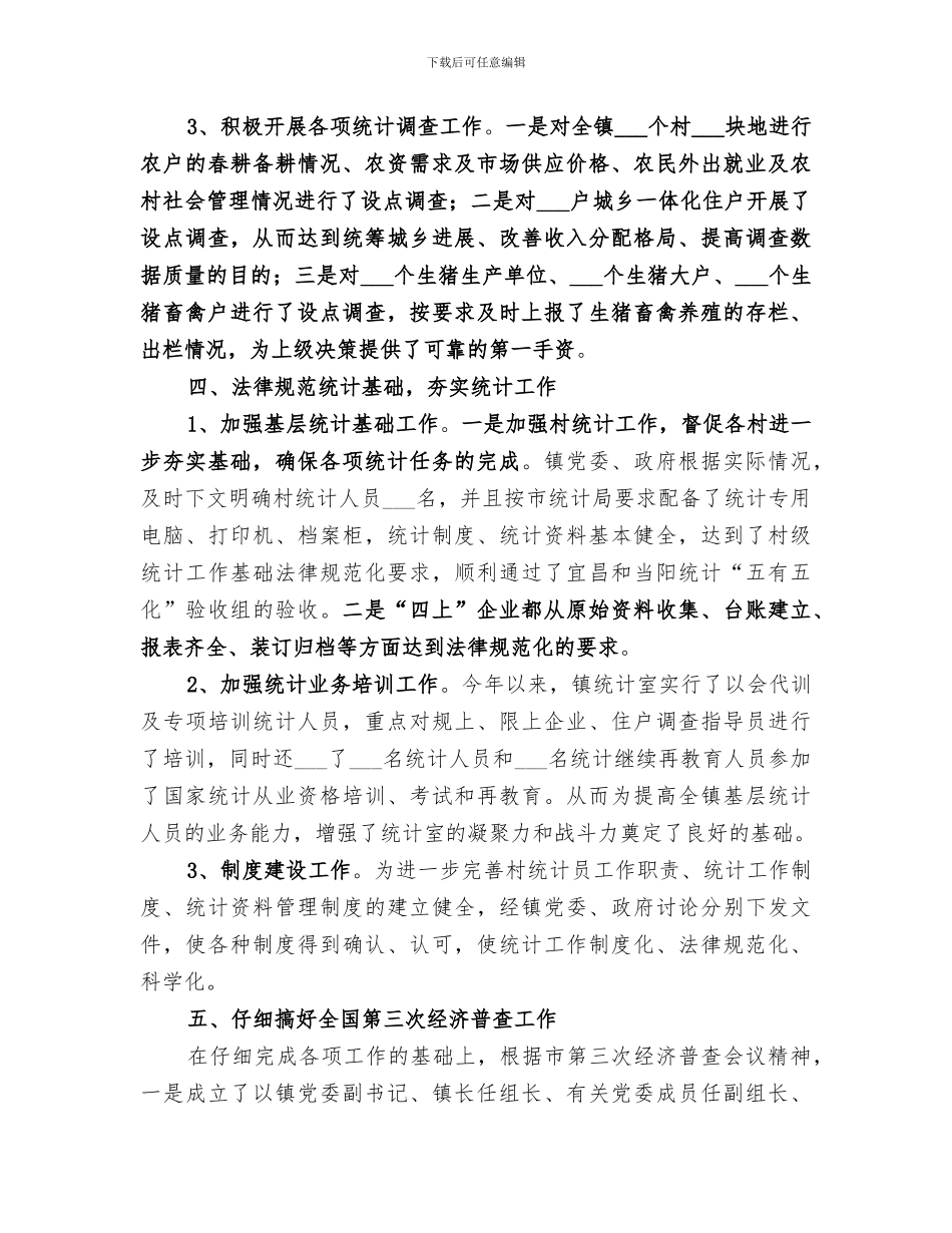 2024年镇统计工作上半年工作总结和下半年工作安排_第3页