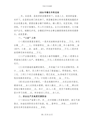2024年镇长年终总结