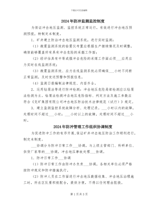 2024年防冲监测监控制度