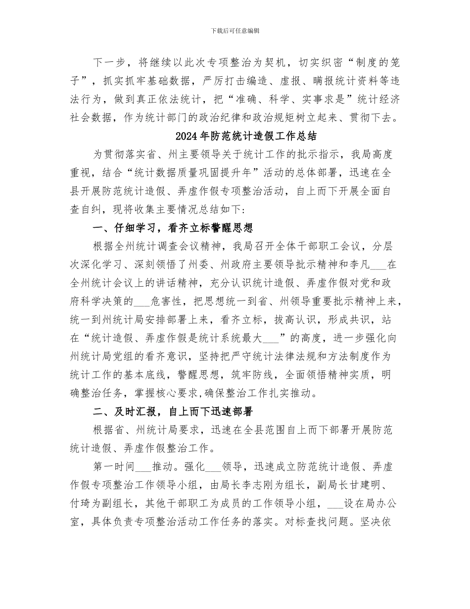 2024年防范统计造假专项整治总结_第2页