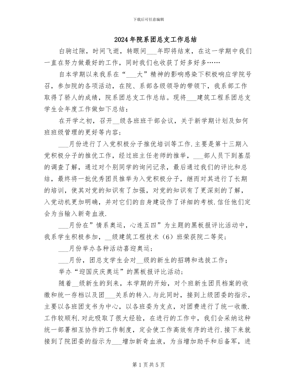 2024年院系团总支工作总结_第1页
