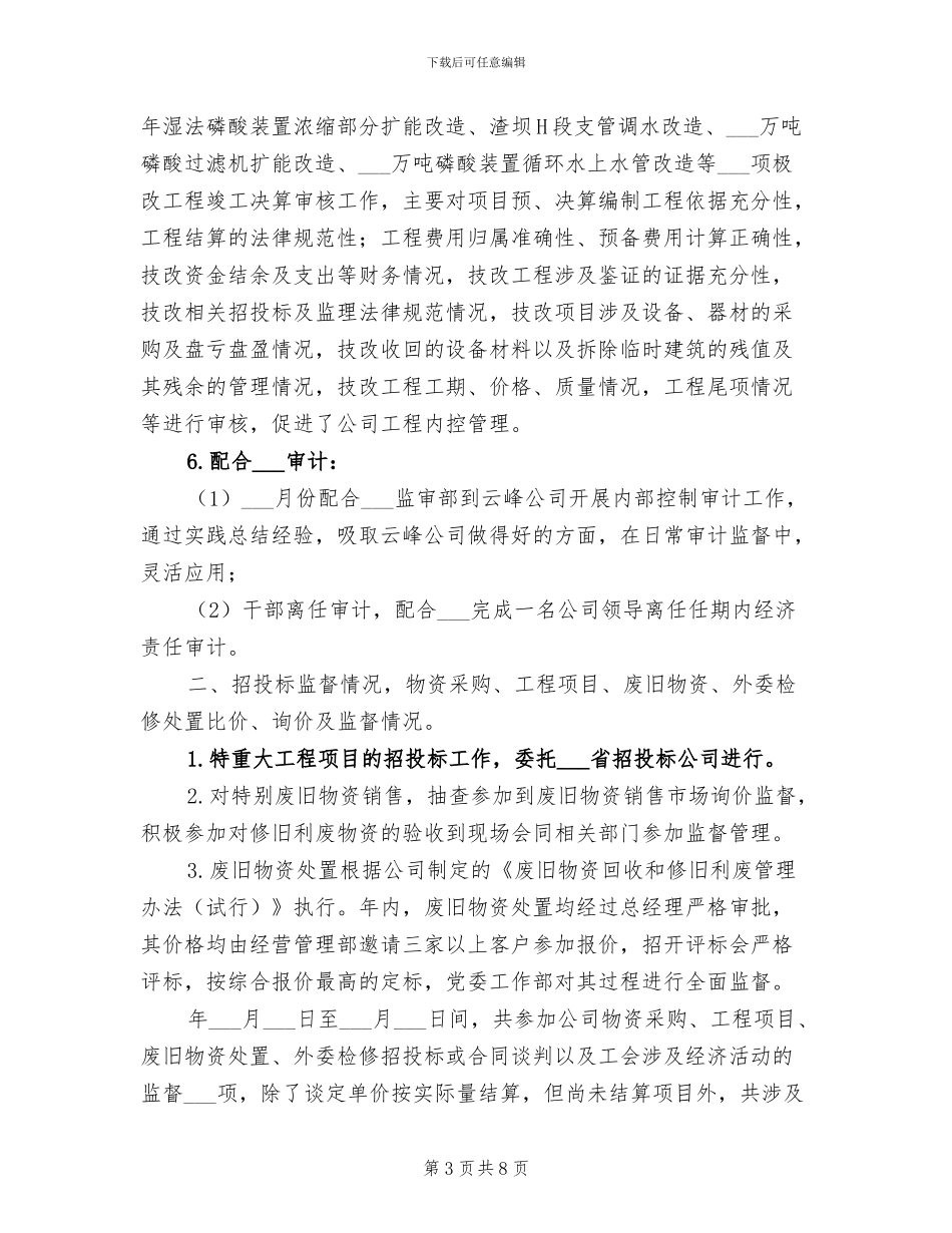 2024年集团公司内部审计工作总结_第3页