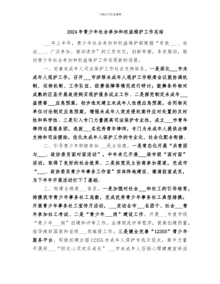 2024年青少年社会参与和权益维护工作总结