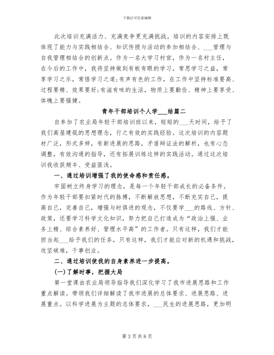 2024年青年干部培训个人学习总结_第3页