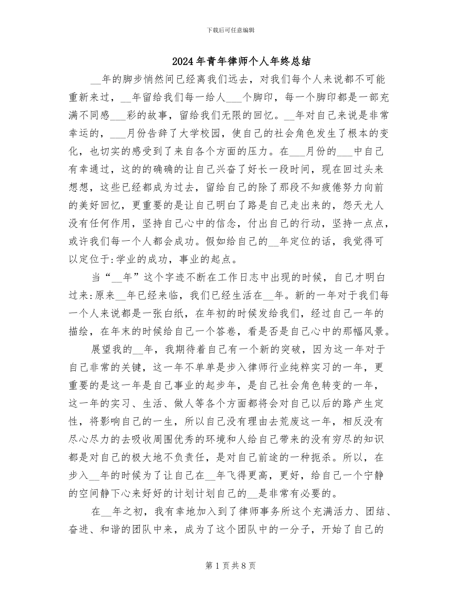 2024年青年律师个人年终总结_第1页