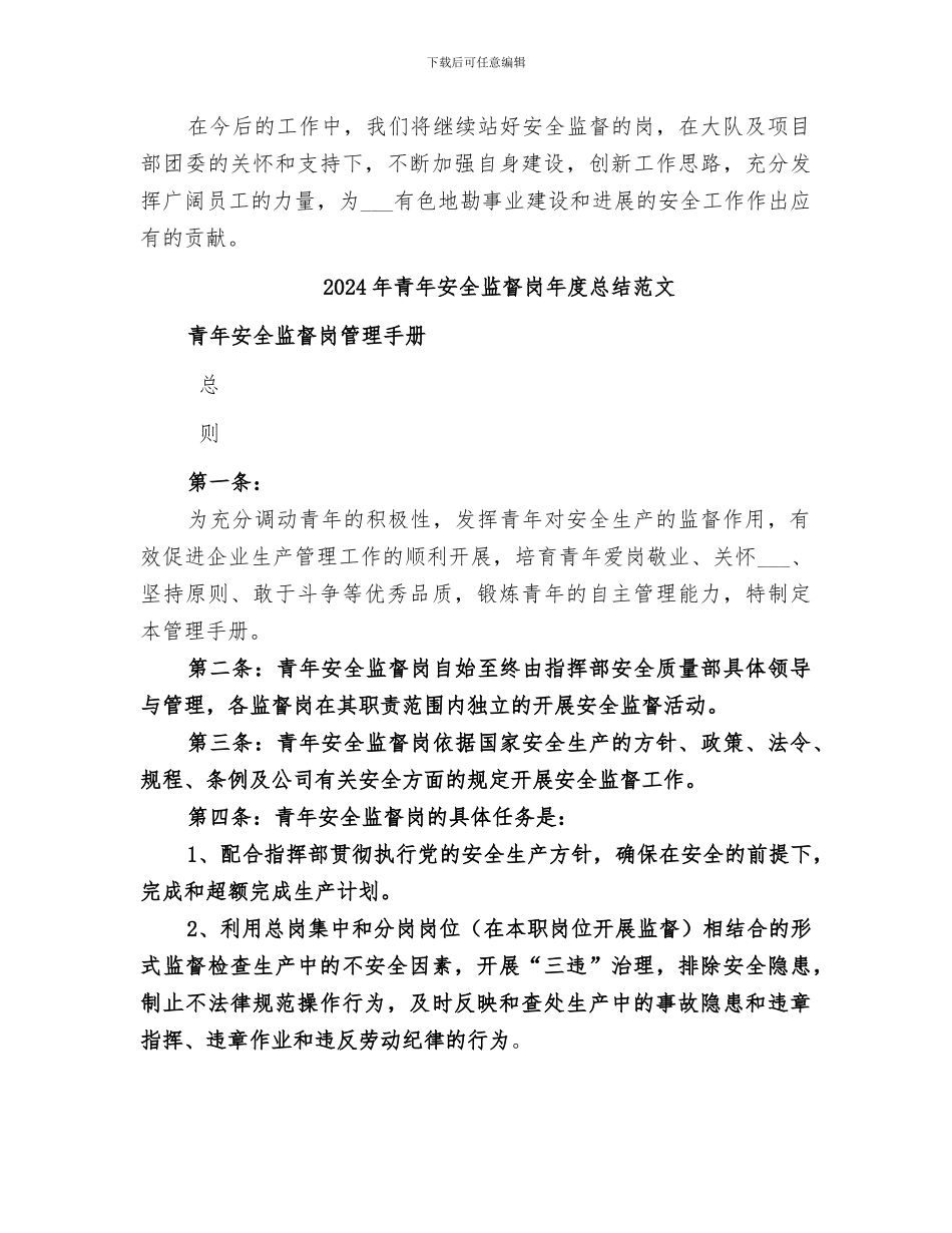 2024年青年安全监督岗年度总结_第3页
