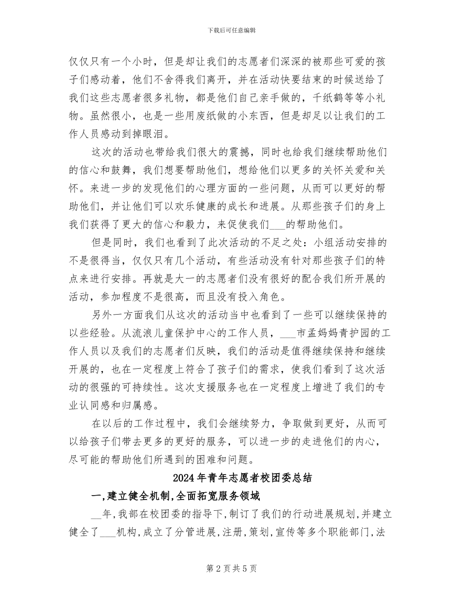 2024年青年志愿者服务队志愿服务活动总结_第2页