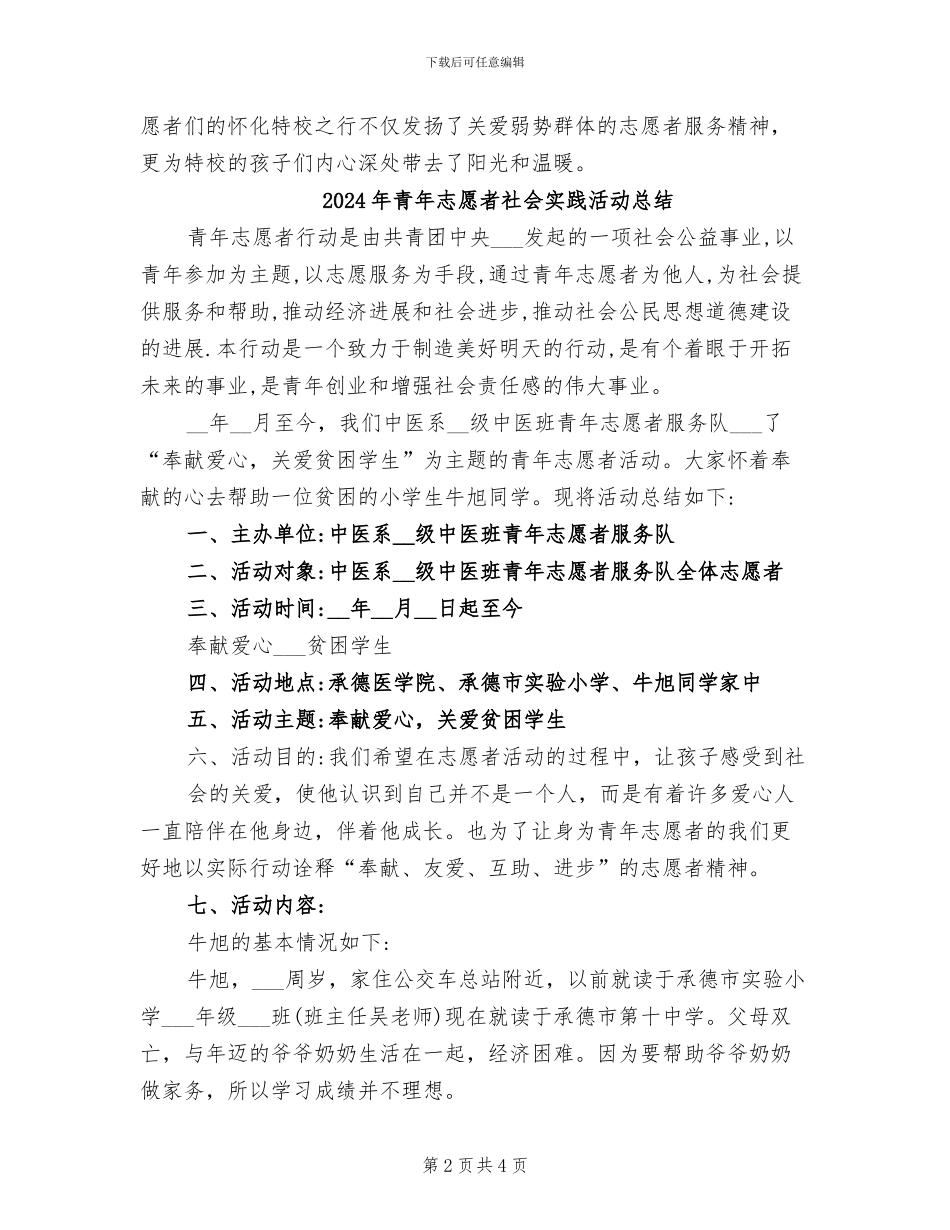 2024年青年志愿者的活动总结范本二_第2页
