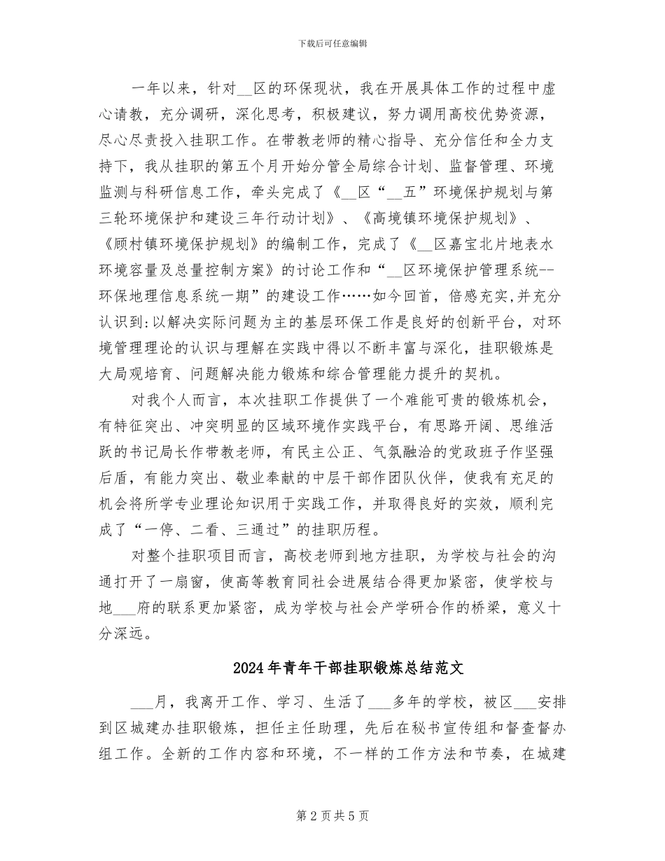 2024年青年干部挂职锻炼总结会上的发言_第2页