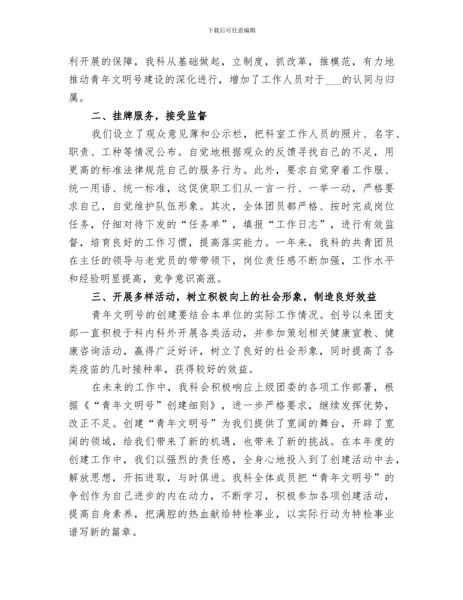 2024年青年文明号工作总结范本_第2页