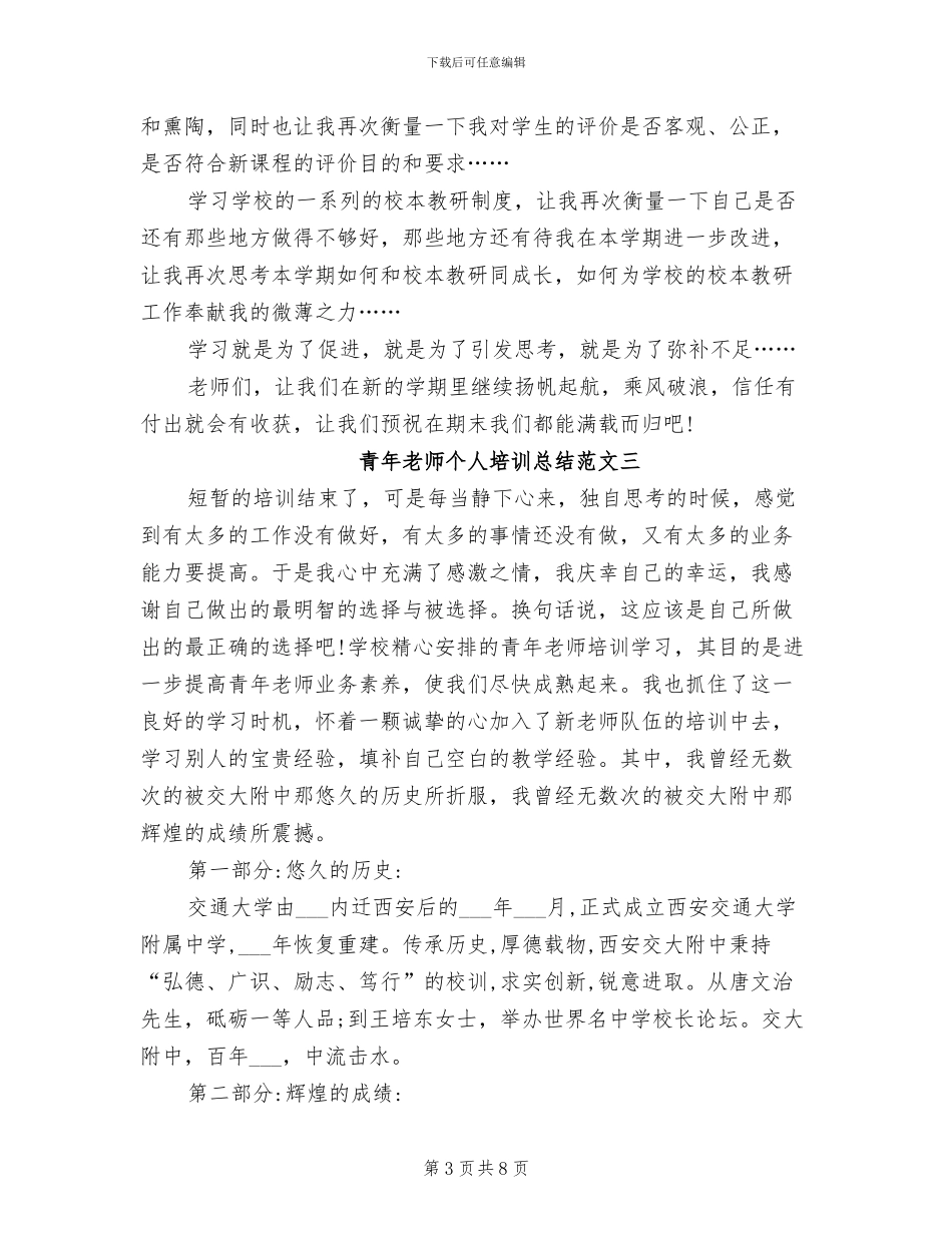 2024年青年教师个人培训总结_第3页