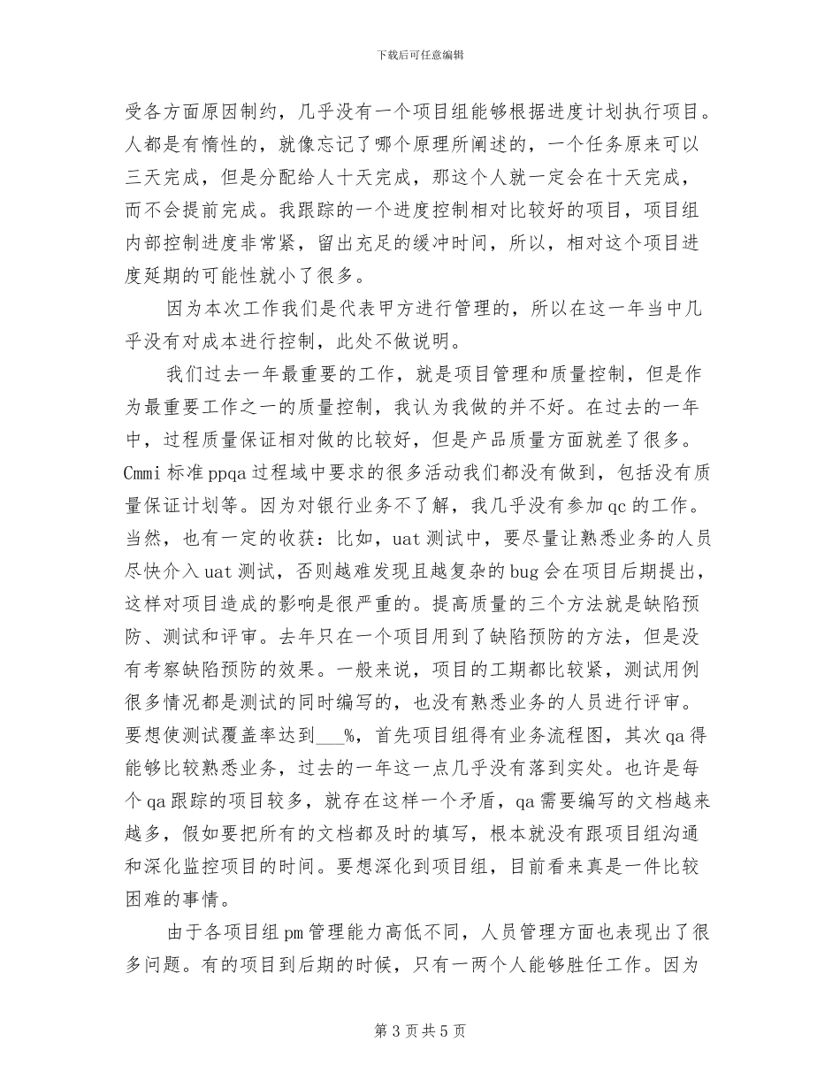 2024年项目管理个人年度工作总结_第3页