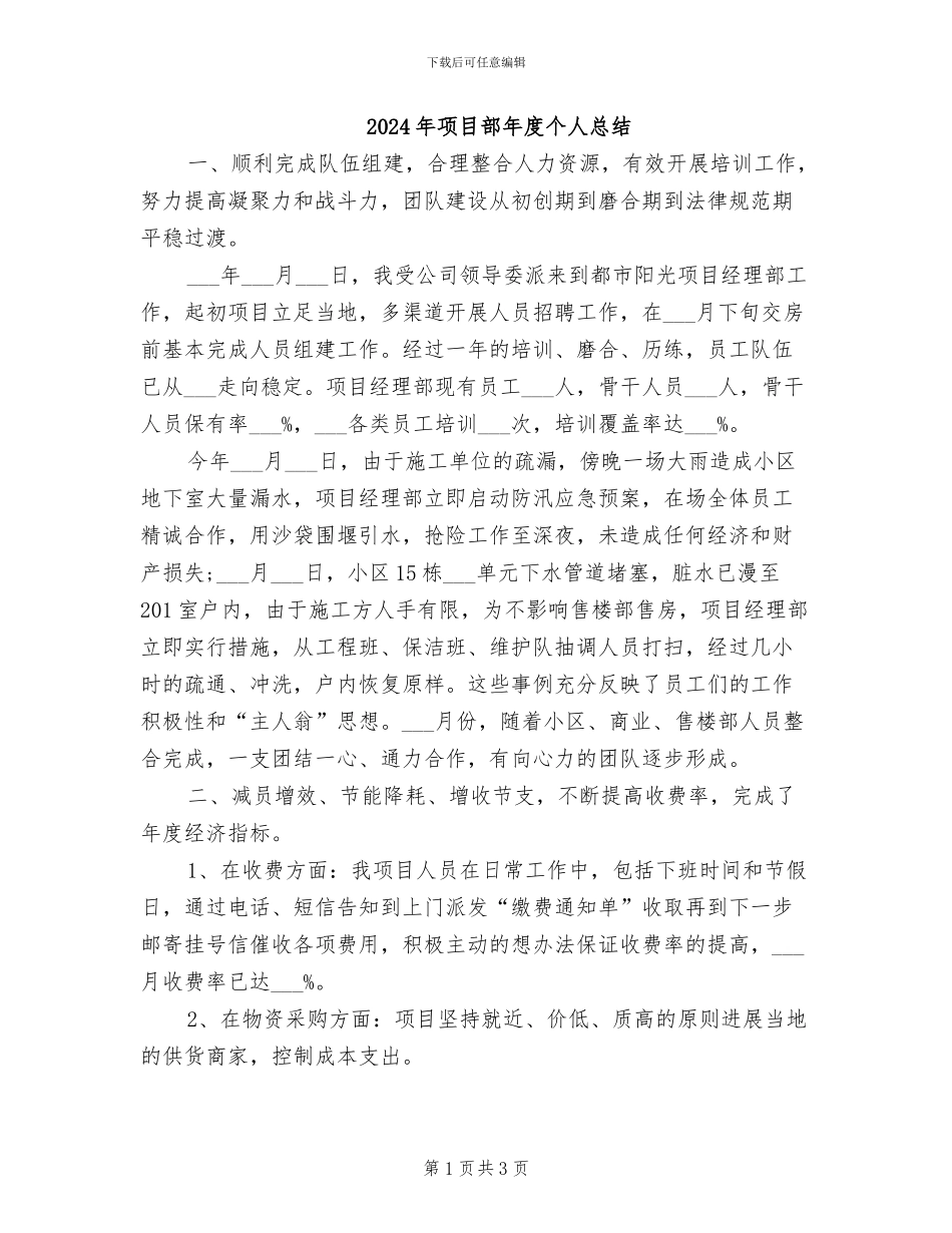 2024年项目部年度个人总结_第1页